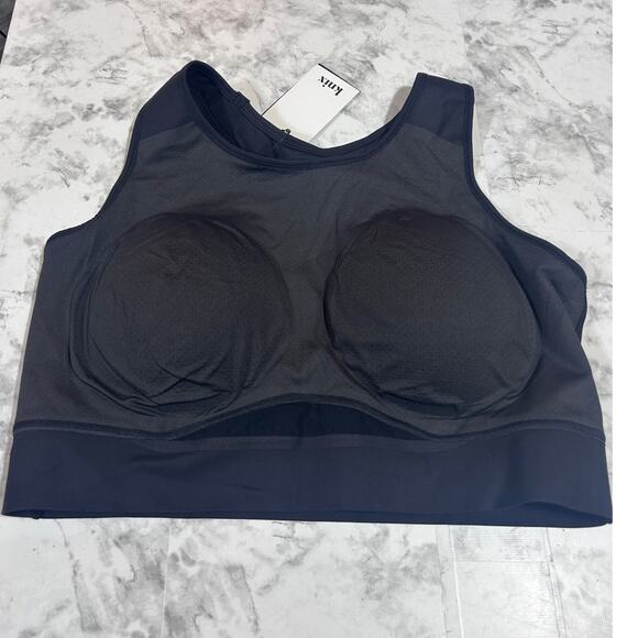 Knix Racerback Pullover Sports Bra XXL++ Black Med Impact Support Wicking NWT - Picture 6 of 9